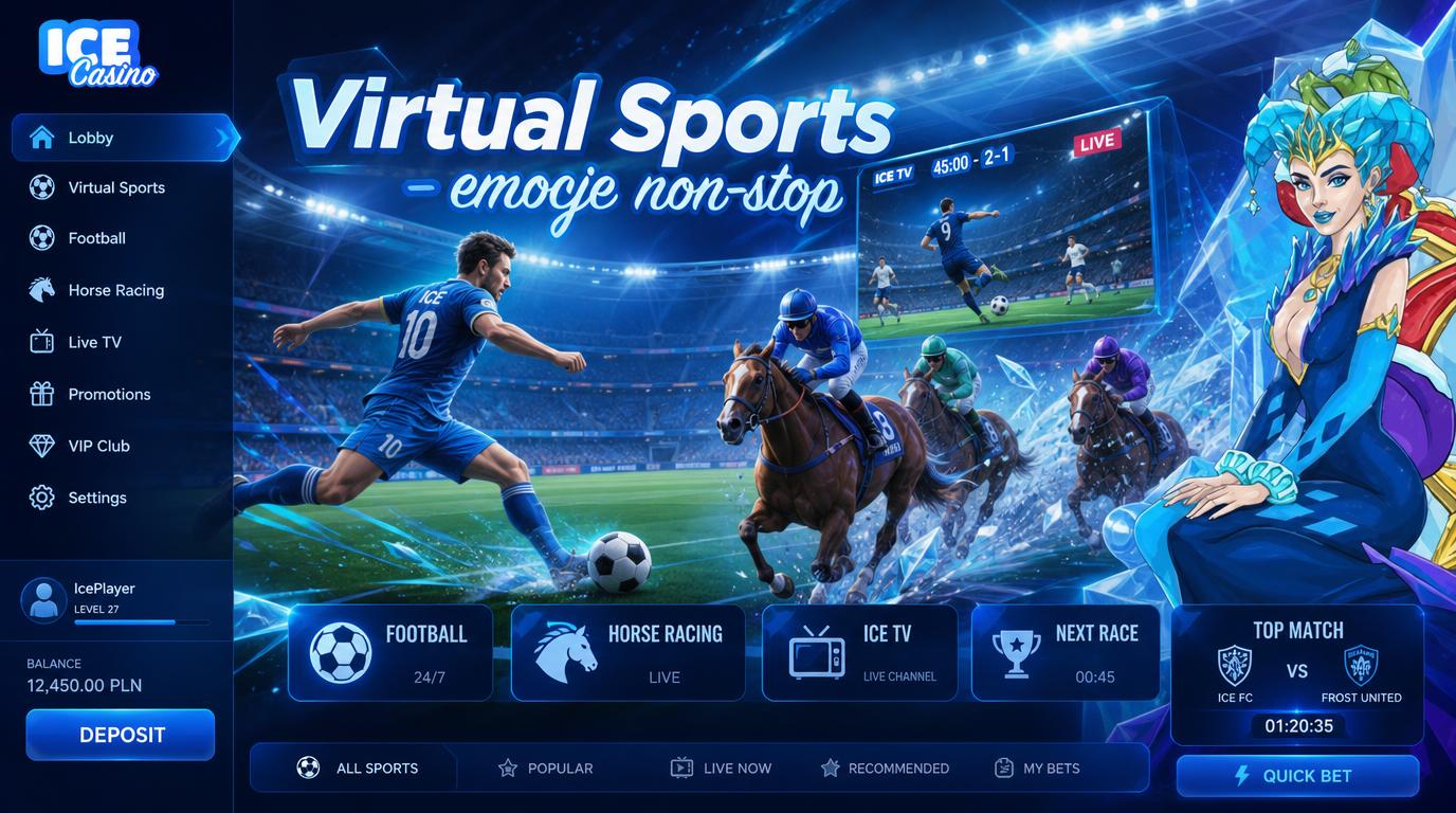 Virtual Sports: emocje, piłka nożna i wyścigi konne w Ice Casino.